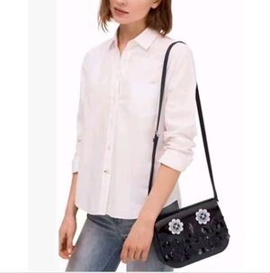 KATE SPADE Zibbi Nightcap Owl Navy Leather Patent Trim Small Crossbody HandBag